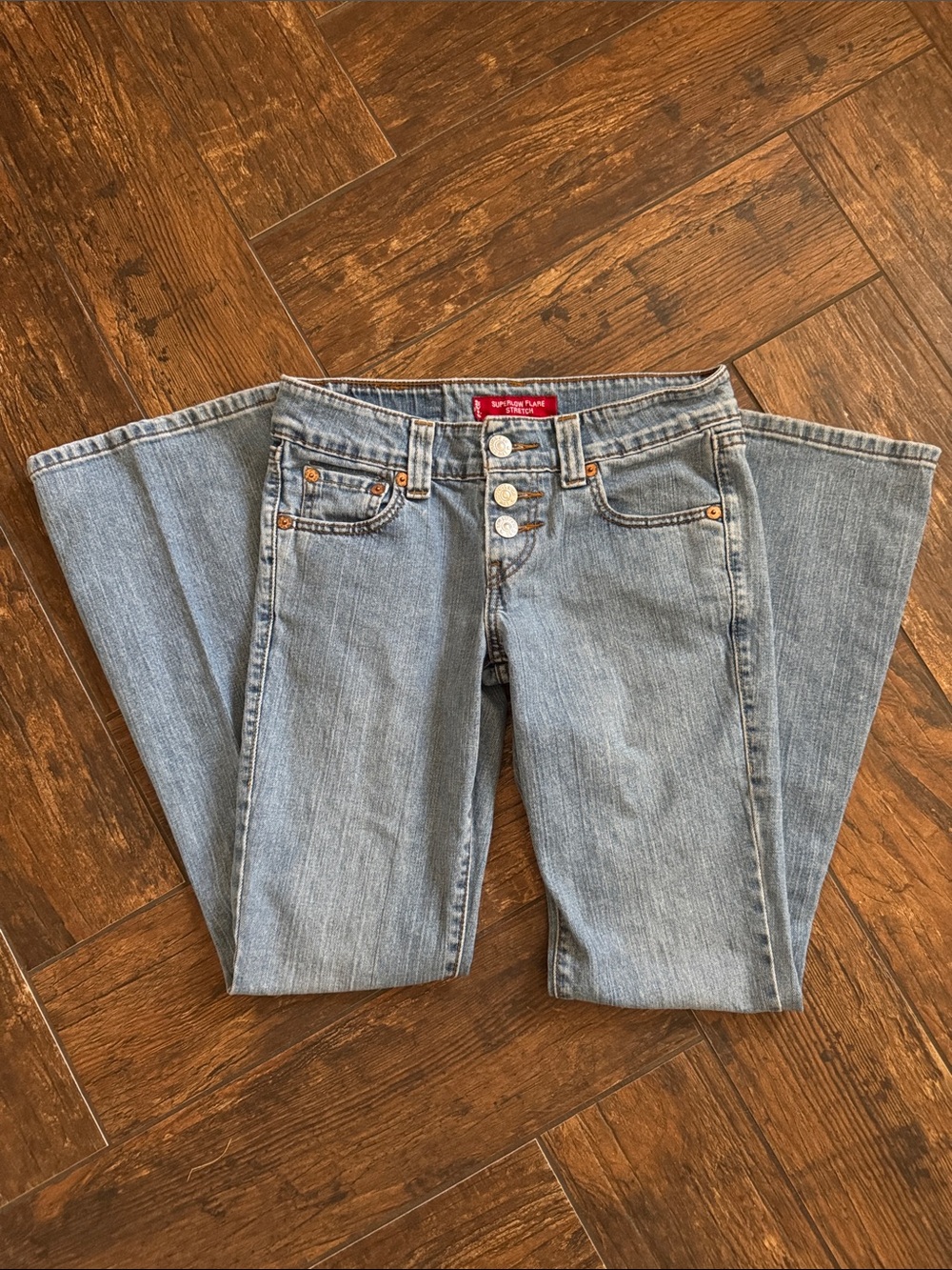 Vintage Y2K Levi's Superlow Light Wash Flare Jeans